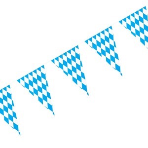 Blau-weisse Wimpelgirlande mit Bayern-Rauten